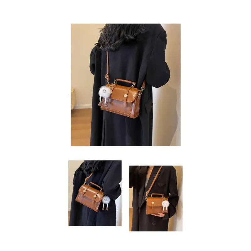 Borsa a tracolla di alta qualità, stile college britannico, versatile, da donna, piccola borsa quadrata_voghion.com