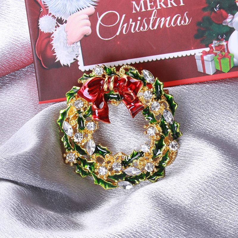 Broche goutte d'huile en alliage incrusté de diamants, faite main._voghion.com