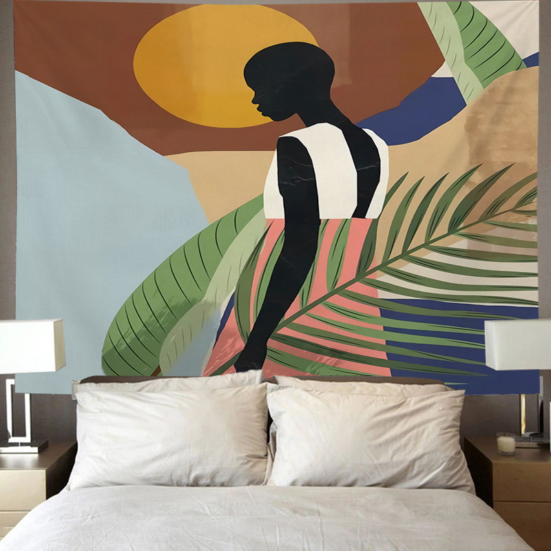 Nordic tapestry ins minimalist internet celebrity live streaming wall hanging fabric Dormitory bedroom bedside_voghion.com