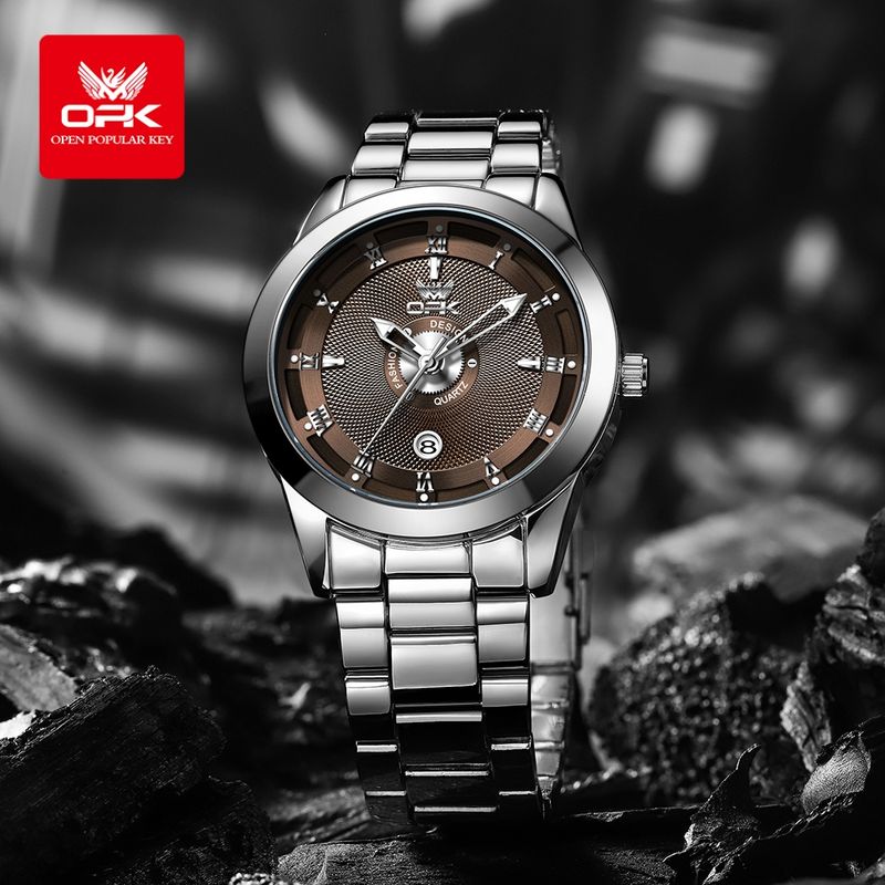 Markenuhr, wasserdicht, mit Leuchtzeigern, Kalender, Quarzwerk, schlichtes Herrenuhr-Design_voghion.com