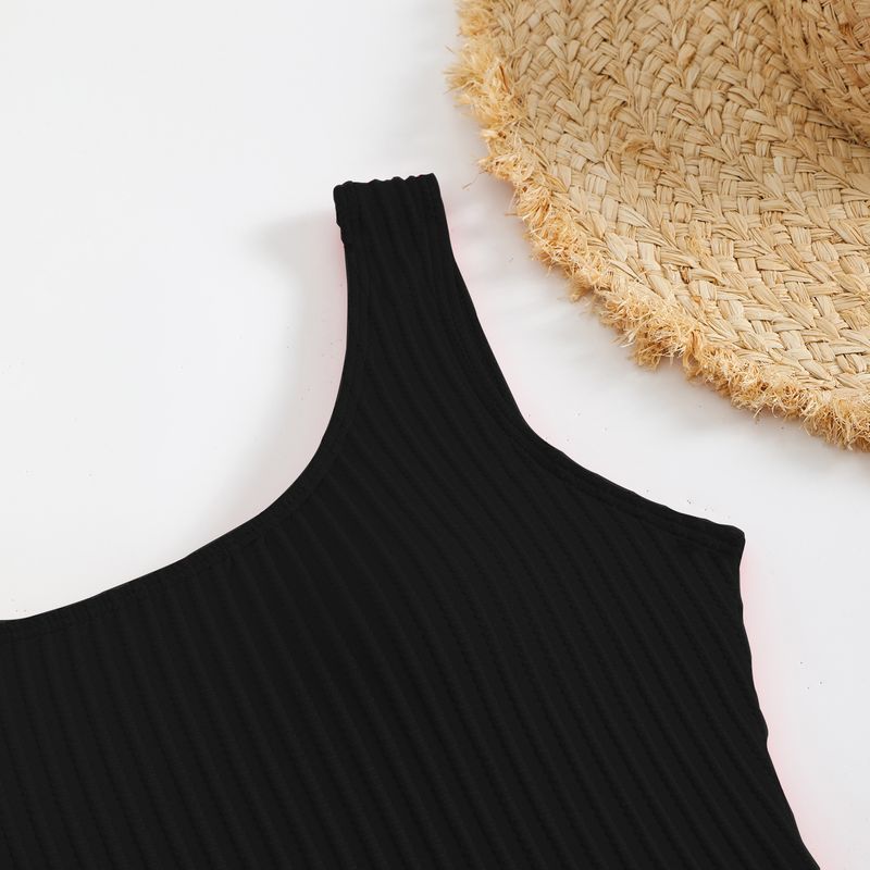 Women's Clothing Solid Color Wave Pattern Tight Backless Sexy One Piece Swimsuit Bikini_voghion.com