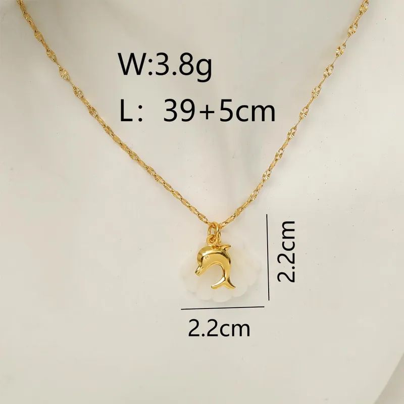 Collana in acciaio con ciondolo a forma di stella marina da spiaggia, ad alta ritenzione del colore, stile conchiglia, fai da te, placcata_voghion.com