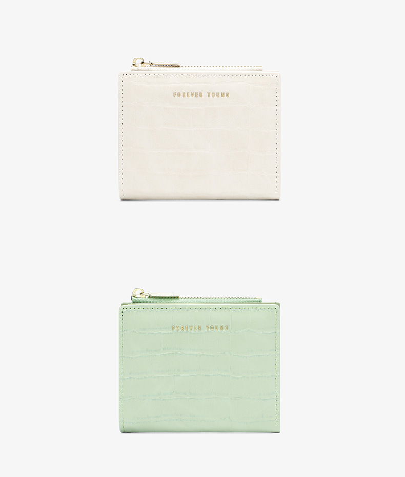 Monederos cortos de piel sintética para mujer, carteras de moda, tarjetero, billetera ultrafina, monedero, billeteras de dos pliegues para niñas_voghion.com