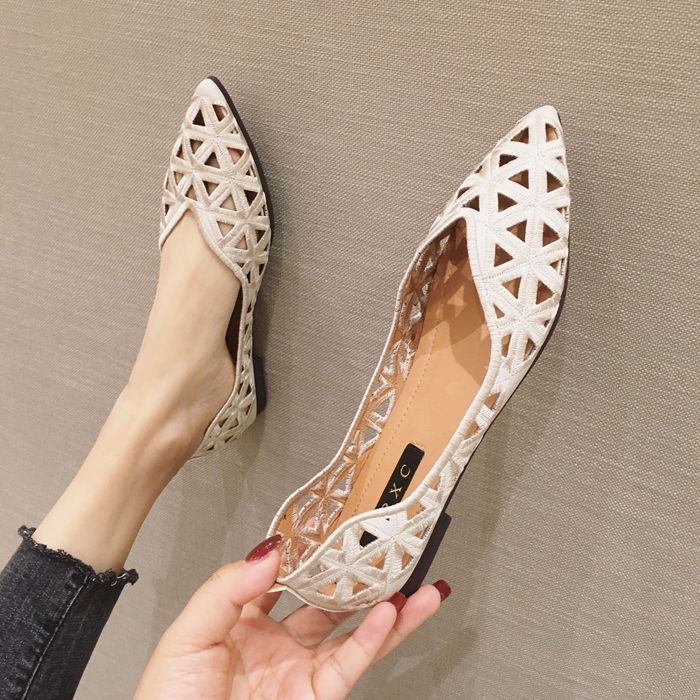 Fashion Plus Size Flats Pointed Flat Shoes_voghion.com