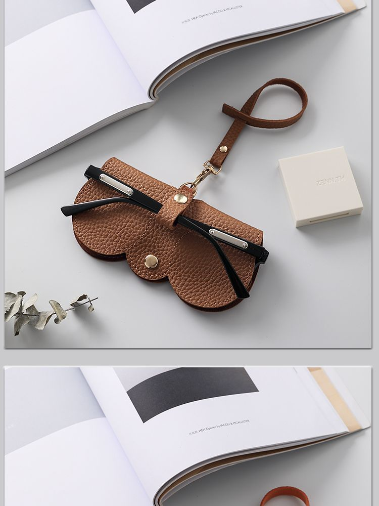 Einfache Brillenaufbewahrungstasche, Schmucktasche, tragbare Sonnenbrillenbox, Sonnenbrillenclip, Schutzhülle, modisches Brillenetui für Myopie_voghion.com