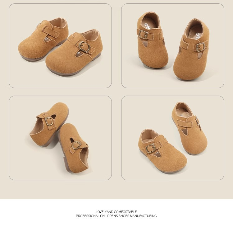 Kinder-Babyschuhe, weiche Oberfläche und weiche Unterseite, Klettverschluss im neuen Frühlings- und Herbststil, Beanie-Schuhe im britischen Campus-Stil für Jungen und Mädchen im Trend_voghion.com