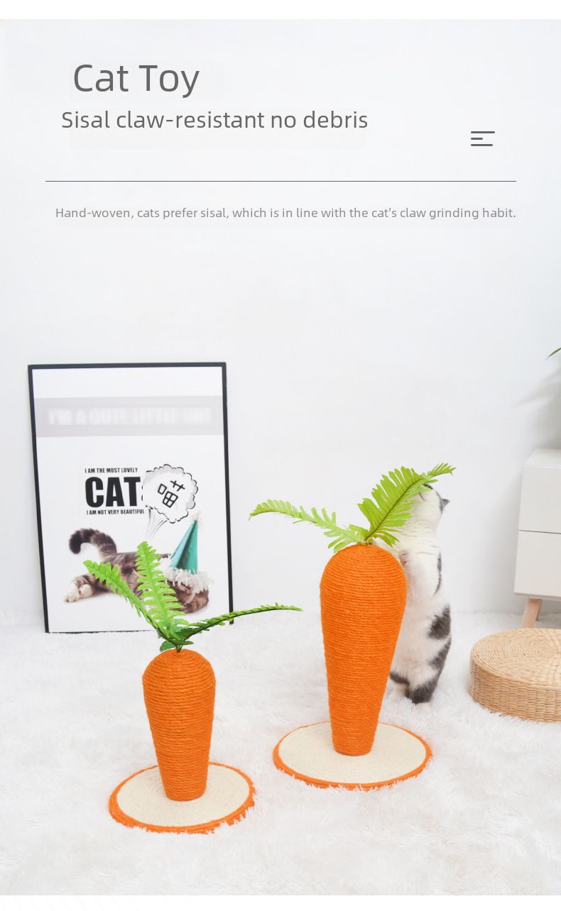 Cat Climbing Rack Cat Scratching Board Cat Scratching Column Cat Toy Pet Cat Sisal Large Carrot Pet Supplies Wholesale_voghion.com