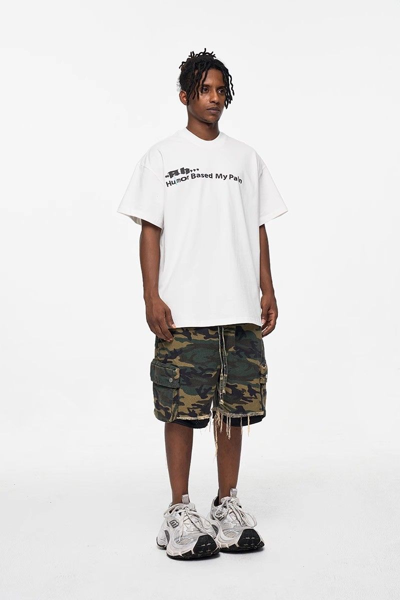 Men's Clothing High Street Washed Raw Edge Distressed Double Layer Retro Workwear Pocket Trendy Camouflage Shorts Summer Shorts Men's Trend_voghion.com