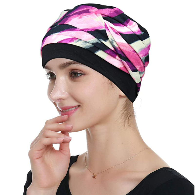 New Hexagon Ladies Heap Cap Solid Color Muslim Baotou Cap Bamboo Folded Cap_voghion.com