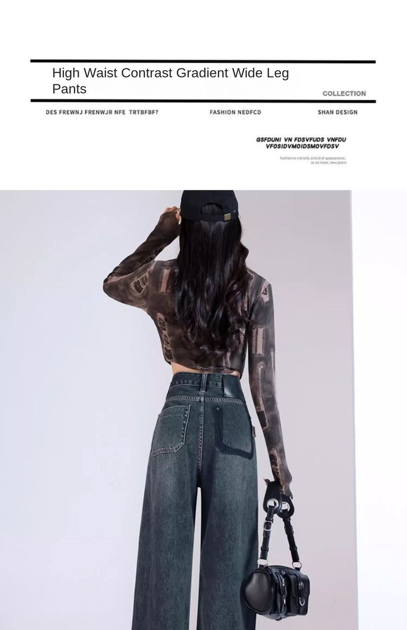 Womens Casual Straight Leg Jeans Loose Fit Denim Pants High Waist Light Blue Wide Leg Vintage Destroyed Autumn New Design_voghion.com