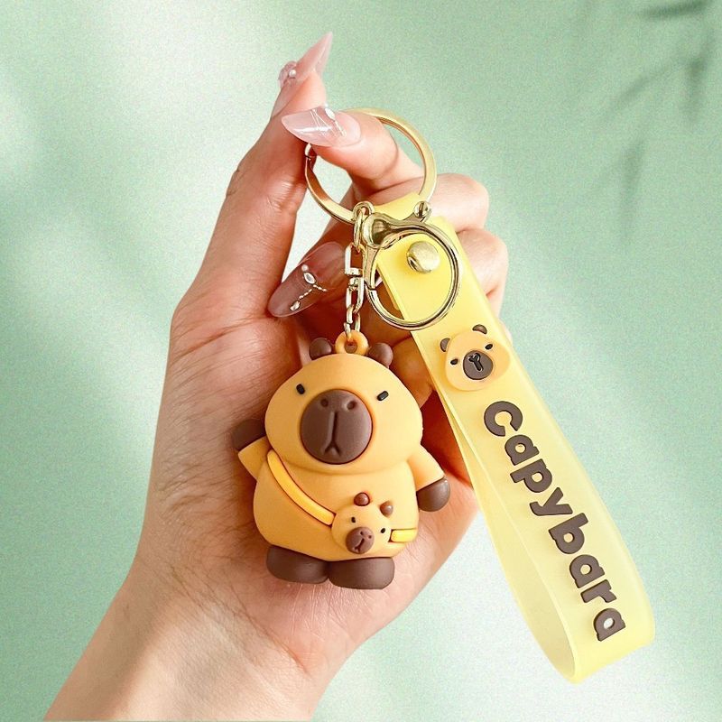 Cartoon Süßer Kapibara Schlüsselanhänger für Frauen, Exquisiter Schlüsselanhänger, Autoschlüsselanhänger, Rucksackdekoration, kleines Geschenk_voghion.com