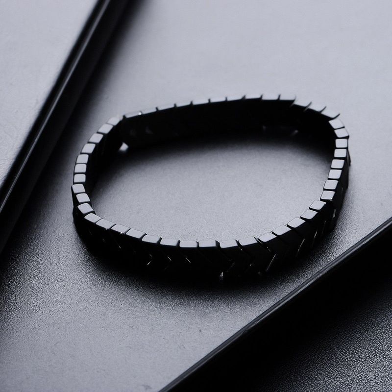 Bracelet en pierre biliaire noire pour homme, design haut de gamme, unique et simple, bracelet de perles hip-hop polyvalent, pour femme_voghion.com