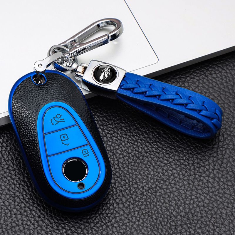 Capa de couro estilo carro remoto chave capa shell para mercedes benz 2022 classe c classe s w223 w206 s350 s400 s450 s500 c200 c260_voghion.com