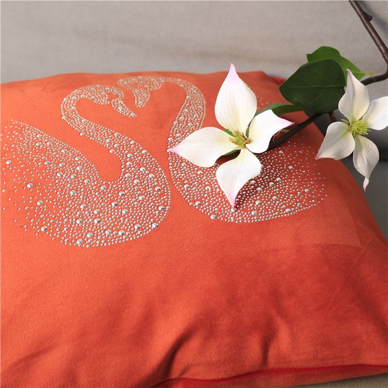 Moderno semplice colore velluto olandese perforato a caldo cigno federa decorazione casa modello camera divano cuscino fodera all'ingrosso_voghion.com