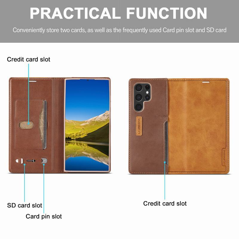 Cassa del telefono di vibrazione per Samsung Galaxy S23 S22 S21 S20 Plus Portafoglio in pelle magnetica ultra lusso Stand Cover posteriore su S 23 Plus Coque_voghion.com