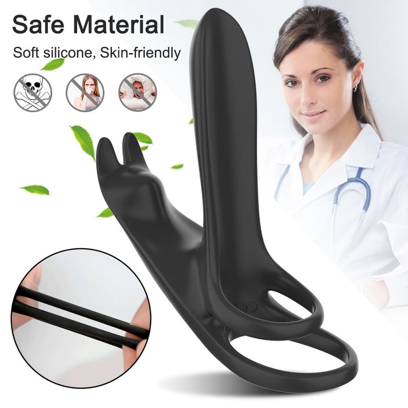 Anello vibrante, vibratore ad anello con 12 modalità di vibrazione e ricaricabile tramite USB, giocattoli sessuali per adulti in silicone per uomini_voghion.com