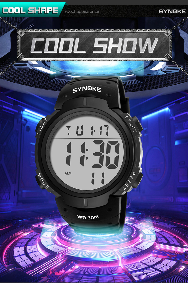 Orologio sportivo digitale da uomo con multifunzione, impermeabile, grande schermo, stile militare, luce notturna, lussuoso schermo elettronico da regalare_voghion.com