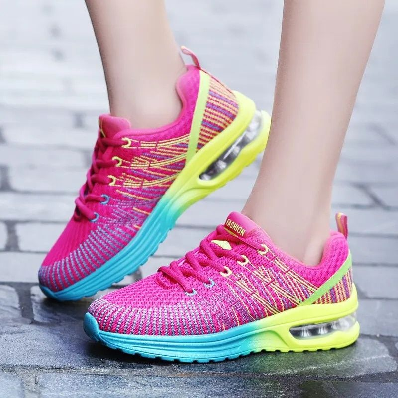 Corsa per le donne Scarpe da ginnastica da jogging elastiche per esterni con cuscino d'aria Scarpe sportive da tennis_voghion.com