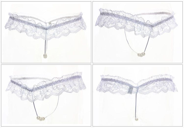 Sexy mutandine/perizoma da donna in pizzo PP, lingerie erotica con massaggio di perle, biancheria intima aperta, T_voghion.com