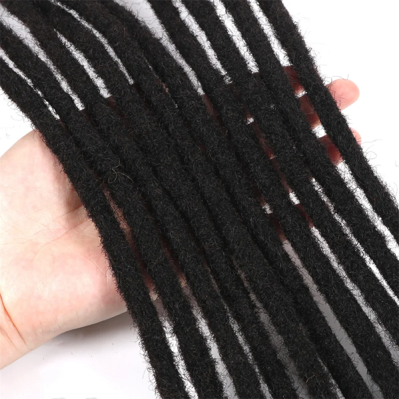 100% Human Hair Dreadlocks Extensions 0.6cm Width Thickness Crochet Handmade Locks_voghion.com
