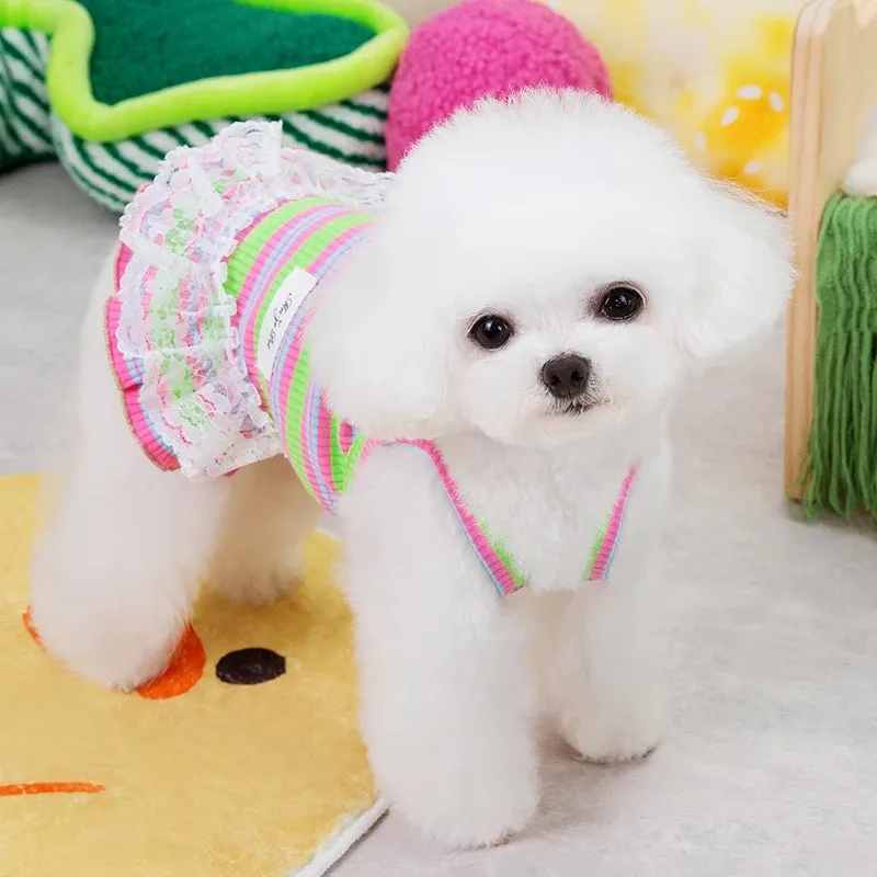 Summer Striped Dress For Dogs WANGMEOW By PawParty Store_voghion.com