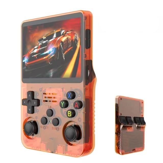 Console de jeu rétro portable orange R36S, 15 000 jeux, écran IPS 3,5 pouces, stock au Royaume-Uni_voghion.com