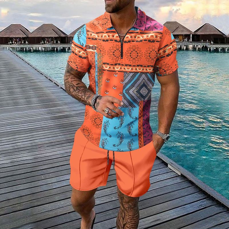 Vêtements pour hommes, ensemble deux pièces décontracté, short à manches courtes et sport_voghion.com