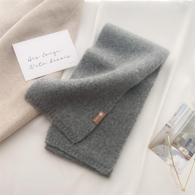 2025 New Trendy And Easy To Match Small Scarf Women's Autumn And Winter Soft Waxy Knitted Imitation Cashmere Neck Protection Scarf_voghion.com