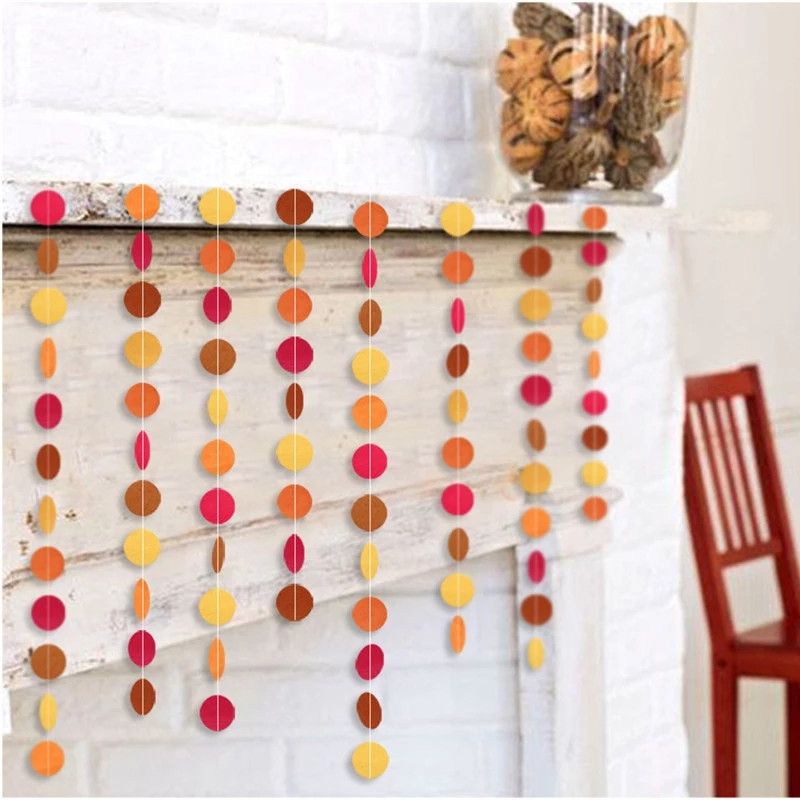 Bannière décorative en feuille d'érable pour Thanksgiving, ambiance familiale, drapeau à tirer suspendu_voghion.com