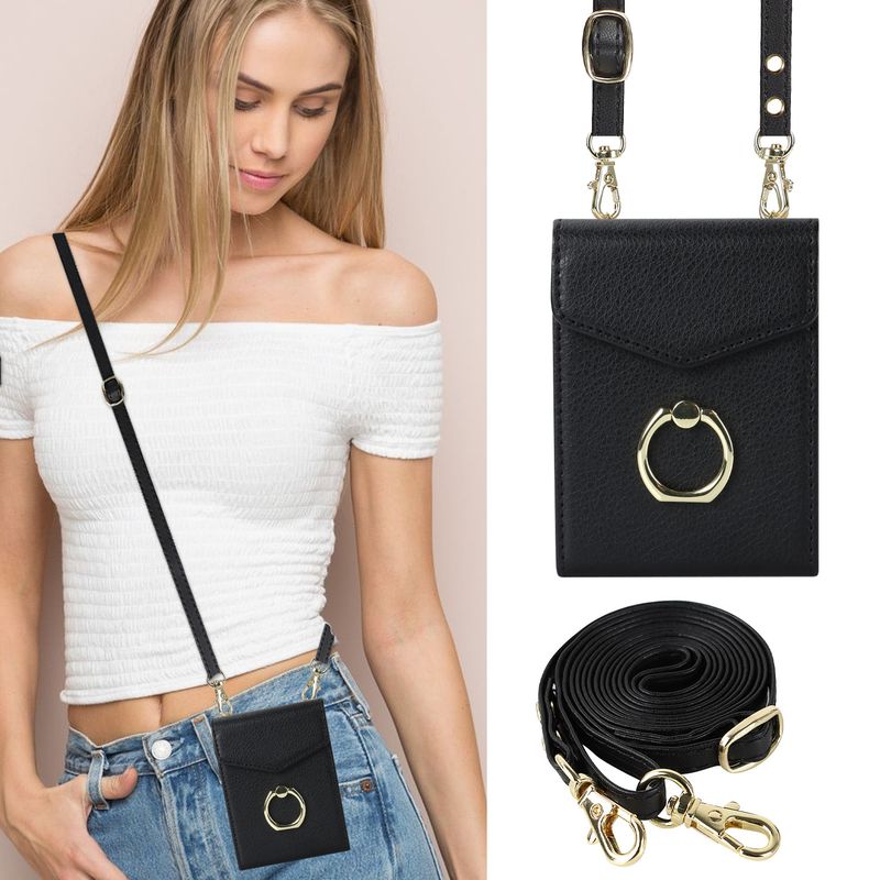 Z Flip6 foldable crossbody phone case with card slot for Flip4 creative multifunctional phone case_voghion.com