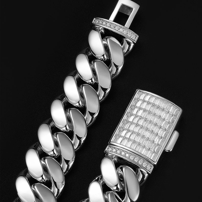 Bracciale Hip Hop da uomo con catena cubana da 20 mm, semplice, in rame e zirconi intarsiati_voghion.com