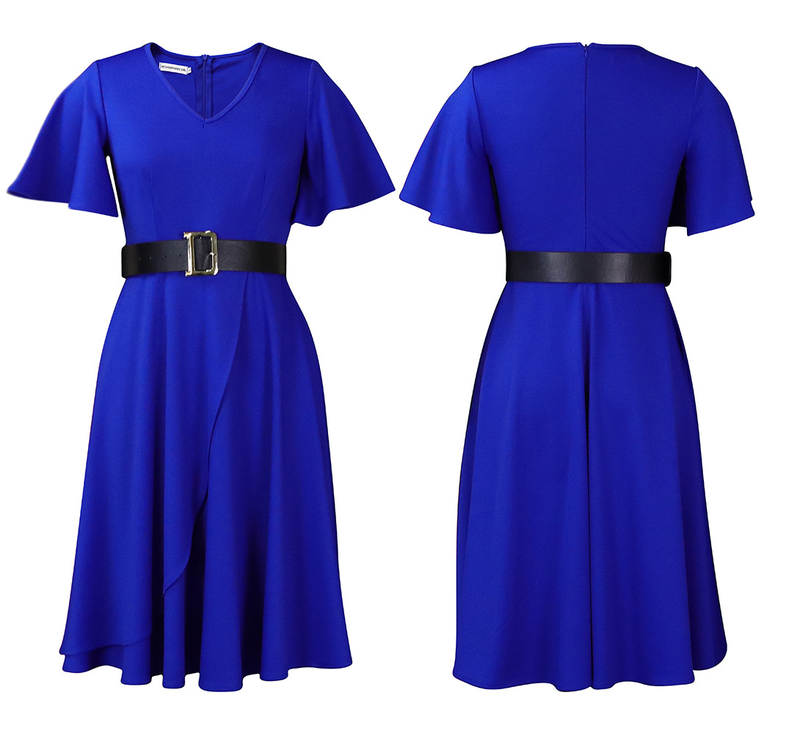 Abbigliamento da donna Manica a tromba da donna tinta unita taglia grande_voghion.com
