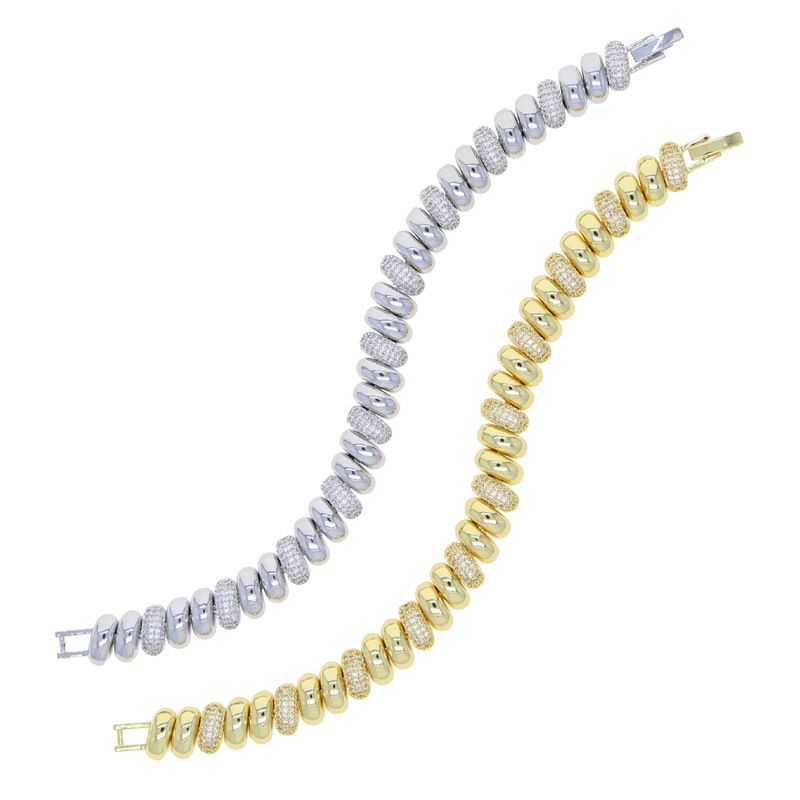Gargantilla de eslabones cubanos estilo hip hop para mujer con circonitas, opciones en plata y oro, ajustable de 21 a 50 cm._voghion.com