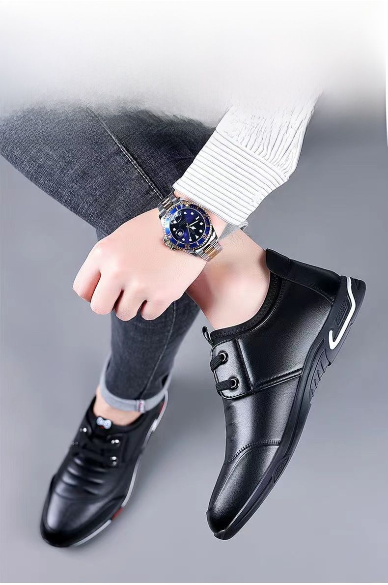 2023 new leather casual shoes lace-up breathable leather shoes work shoes cross-border wholesale men's shoes one-piece delivery_voghion.com