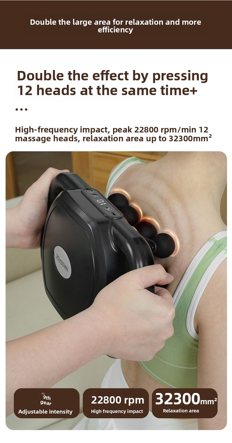 New 6-Head Muscle Relaxation Massage Device Vibration Neck Soft Head Fascia Gun Sports Student Special Edition_voghion.com