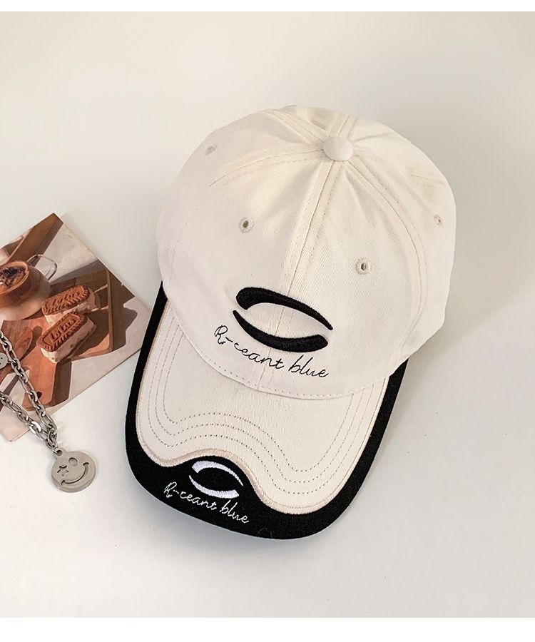 Color-Block Retro Baseball Cap Street Lovers Versatile Sunscreen Hat_voghion.com