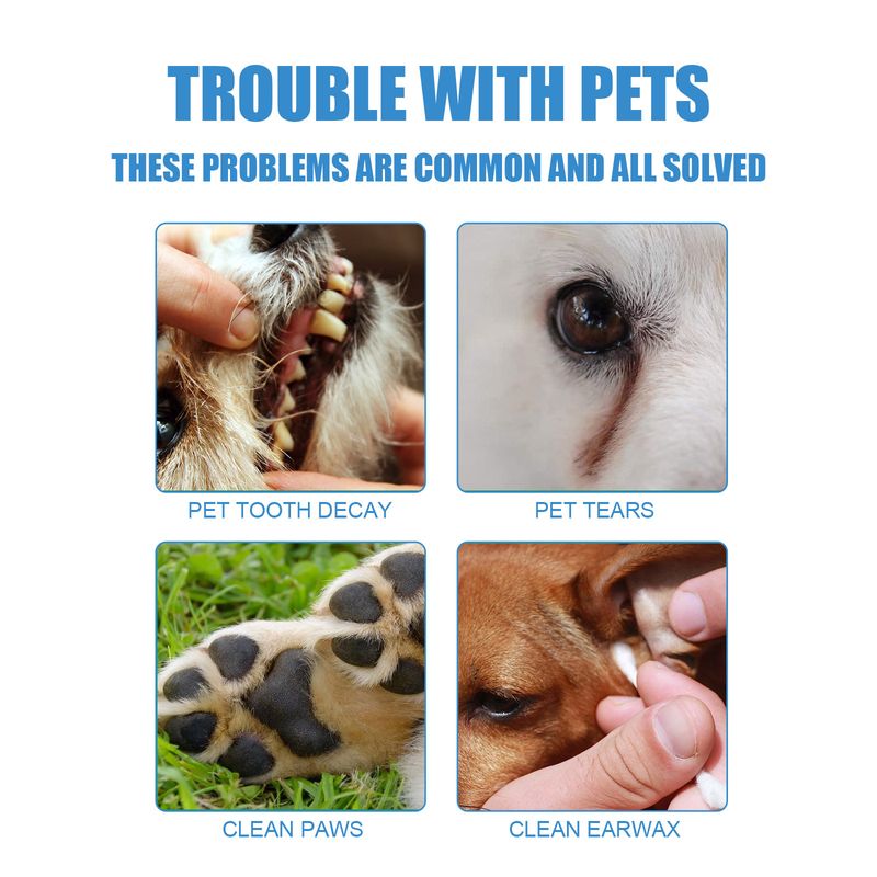 Fingertücher für die Zahnpflege von Haustieren, reinigen Zahnstein und gelbe Zähne, Fingermanschetten für die Mundpflege von Hunden_voghion.com