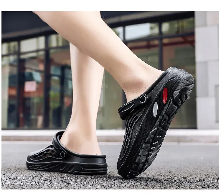 Sandali piatti da uomo, zoccoli estivi, pantofole da giardino in EVA, scarpe con plateau, sandali da spiaggia, coppia, interni, casa, morbidi, da bagno, 49_voghion.com