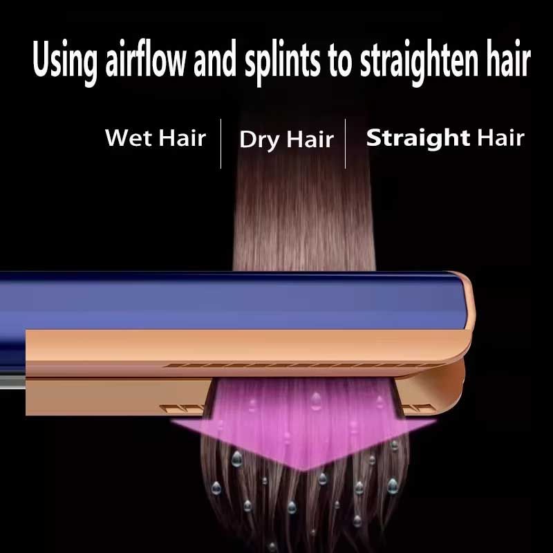 Professional 2-in-1 Hair Dryer And Straightener Negative Ion Iron Long Lasting Styling Tool Wet And Dry Straightener_voghion.com