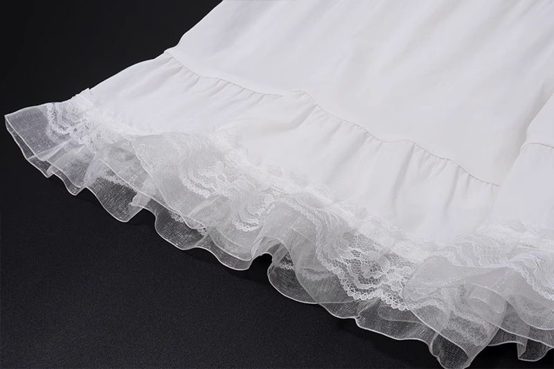 2023 Winter Neue Mode Square Neck Spitze Weste Mit Krawatte Und Rüschen Saum Rock Set Für Frauen_voghion.com