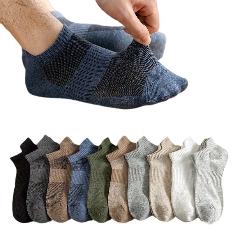 Calzini sportivi traspiranti invisibili, invisibili, anti-odore, assorbenti e antiscivolo, da uomo, estivi, 2025d, in maglia sottile tinta unita_voghion.com
