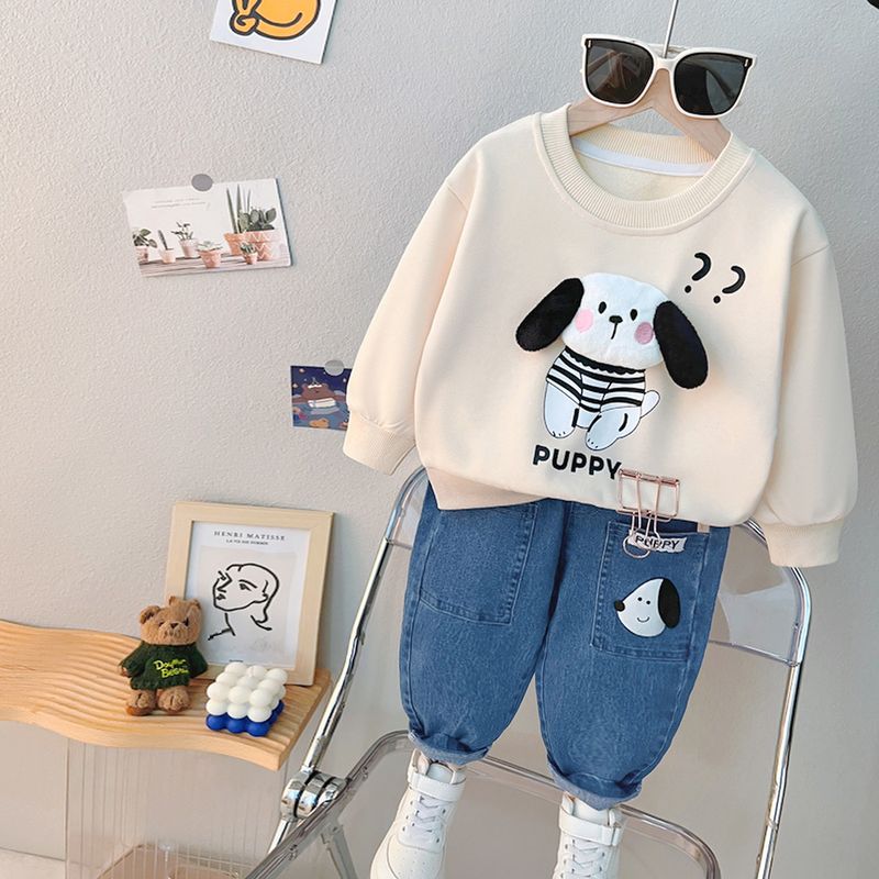 2024 Nuovo Sport Cartone animato Carino Bambini Primavera e Autunno Felpa con cappuccio Casual Due Pezzi Set_voghion.com