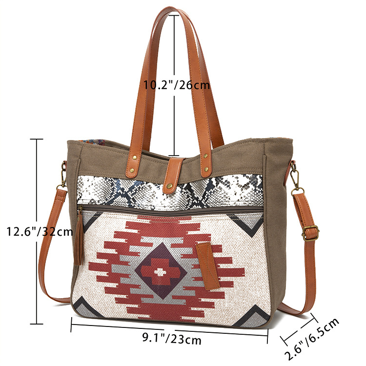 Borsa per computer a tracolla monospalla portatile in tela di cotone canapa da viaggio con file A4_voghion.com