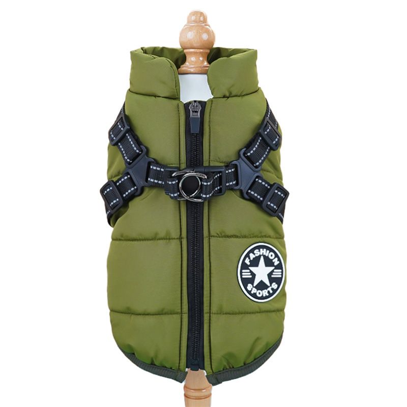 Giacca per cani di grossa taglia con imbracatura, vestiti caldi invernali per cani, per Labrador, impermeabile, cappotto per cani di grossa taglia, chihuahua, bulldog francese_voghion.com