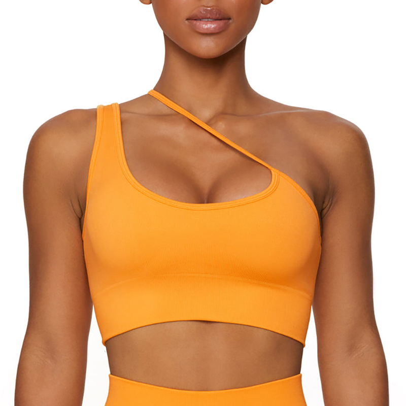 LazyZoom Seamless Solid Color Knitted High Elastic Bra Underwear Pants Running Sports Fitness Yoga Suit Set_voghion.com