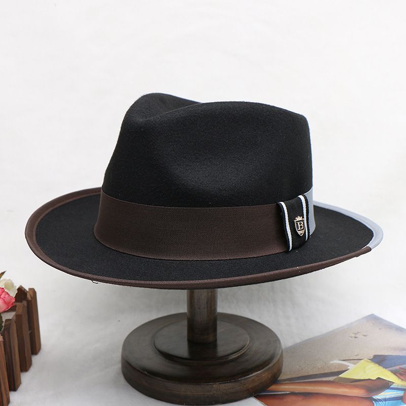 Męski i damski wełniany kapelusz jazzowy w stylu vintage, filcowy kapelusz w stylu brytyjskim, jesienno-zimowy_voghion.com