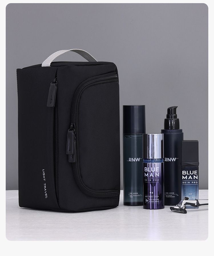 EcoTravel Pro Make-up-Organizer, TSA-zugelassene Rolltasche (1,2 l), wasserdichtes Netzgewebe mit Boden aus veganem Leder, GRS-zertifiziert_voghion.com