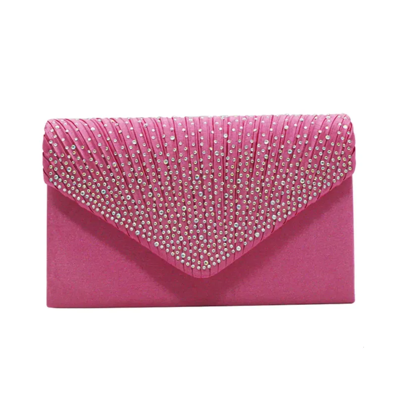 Pochette eleganti da donna alla moda, borsa a tracolla in raso con catena sottile, borse da sera abbinate per feste e banchetti_voghion.com