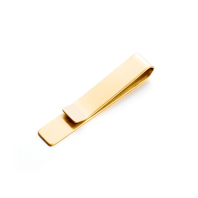 Neue Krawattenklammer aus hochglanzpoliertem Edelstahl, schlichter, glatter Laser-Geldbörsenclip_voghion.com