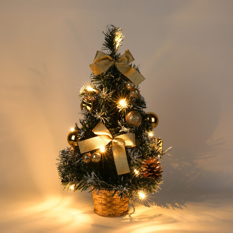 Lüks Altın Noel Masaüstü 40 CM Yemek Masası Dekoratif Lamba ins Yeni Yıl Dekorasyon Premium Mini Ağaç_voghion.com